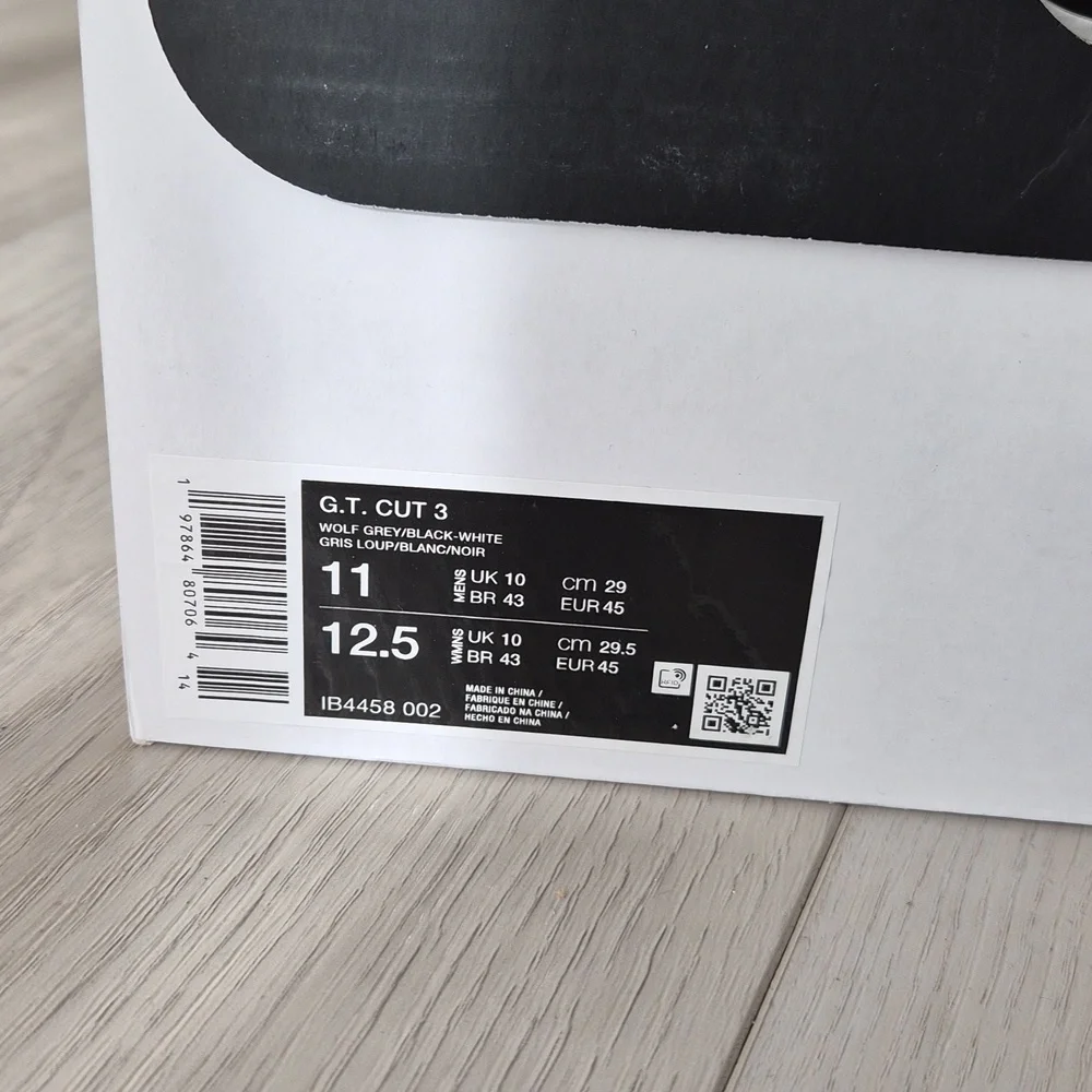 Nike G.T CUT 3 Wolf Grey/Black-White - Picture 2 of 10